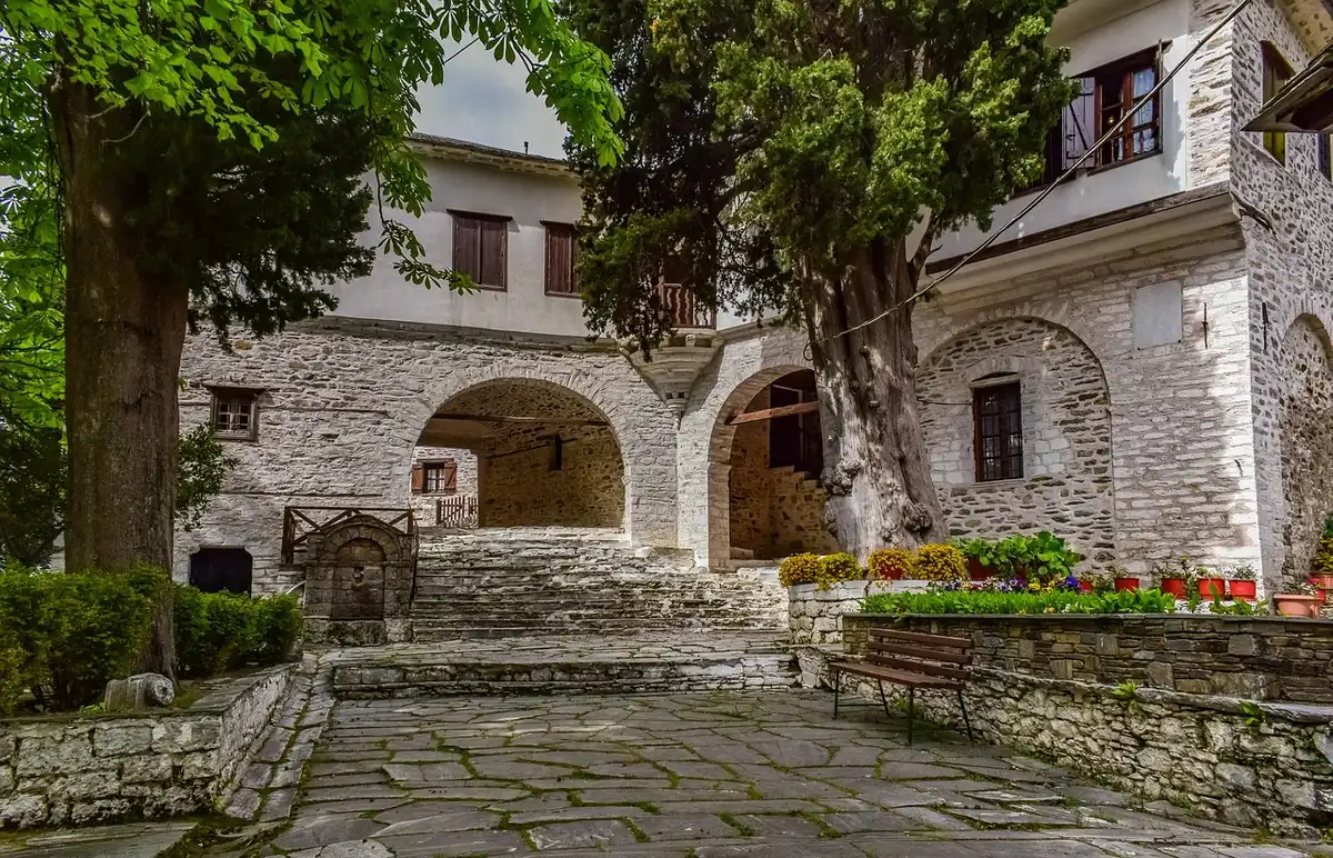 The exterior of a traditional British private school courtyard