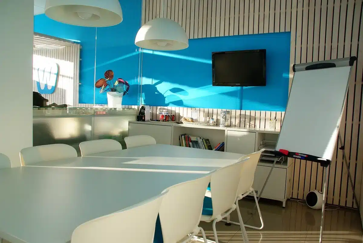 Developers collaborating in a modern studio workspace